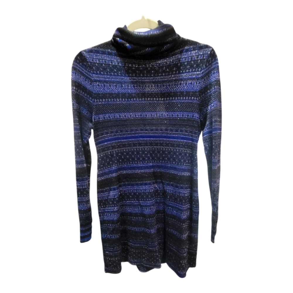 White‎ House Black Market Scoop Neck Metallic Sweater Dress Size S